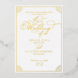All-In-On Elegant Script Rome Italy Destination Folieneinladung