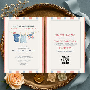 All in One All American Patriotische Babyparty Einladung