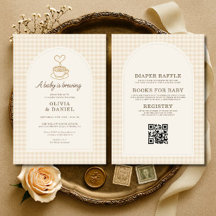 All in One Baby Brautpaar-Baby- Shower Kaffee Einladung