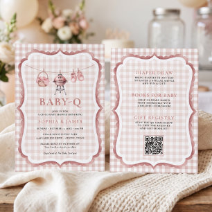 All in One Baby Q Rosa Grill & Stiefelchen Einladung