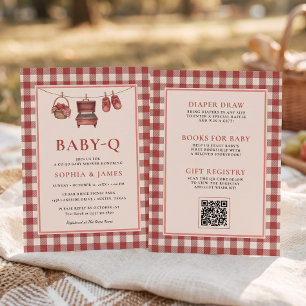 All In One Baby Q Rot-Gingham-Wäscheleine BBQ Einladung