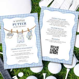 All In One Blue Golf Wäscheleine Baby Shower Einladung