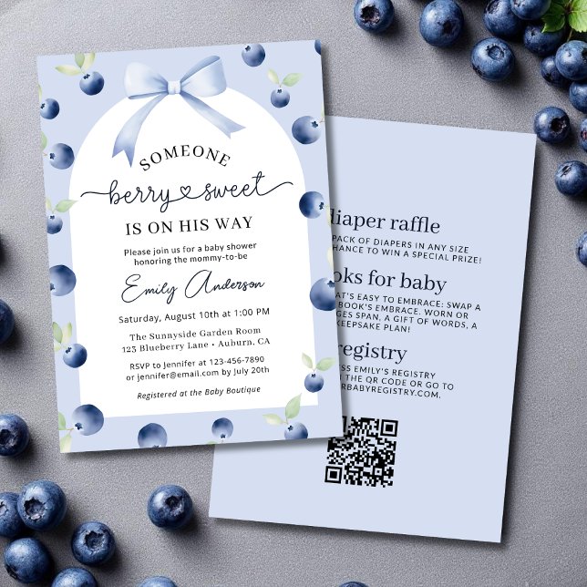 All in One Blueberry Berry Sweet Boy Baby Shooter Einladung (Von Creator hochgeladen)