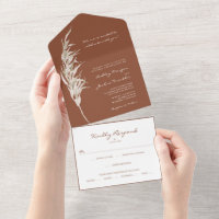 All in One Bohemian Terracotta Mariage Invitation