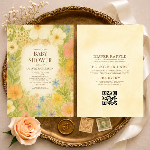 All in One Botanischer Garten Florale Babyparty Einladung
