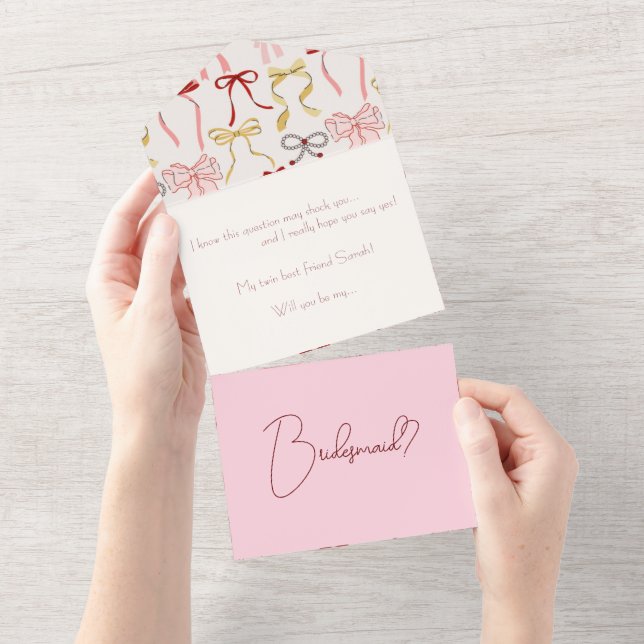 All in One Bridesmaids Card All In One Einladung (Abreißen)