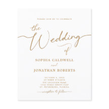 All in One Budget Gold Calligraphy Wedite Einladun