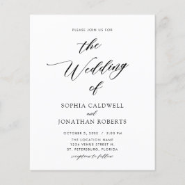 All in one Budget Kalligrafie Hochzeitseinladung