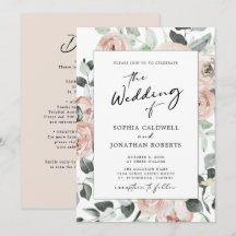 All in one Calligraphy Dusty Rose Floral Wedding
