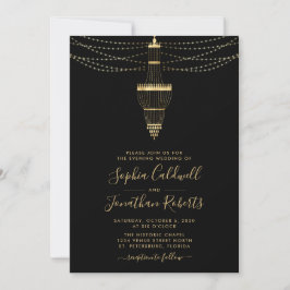 All in One Chandelier Gold Black Abend Wedding Einladung