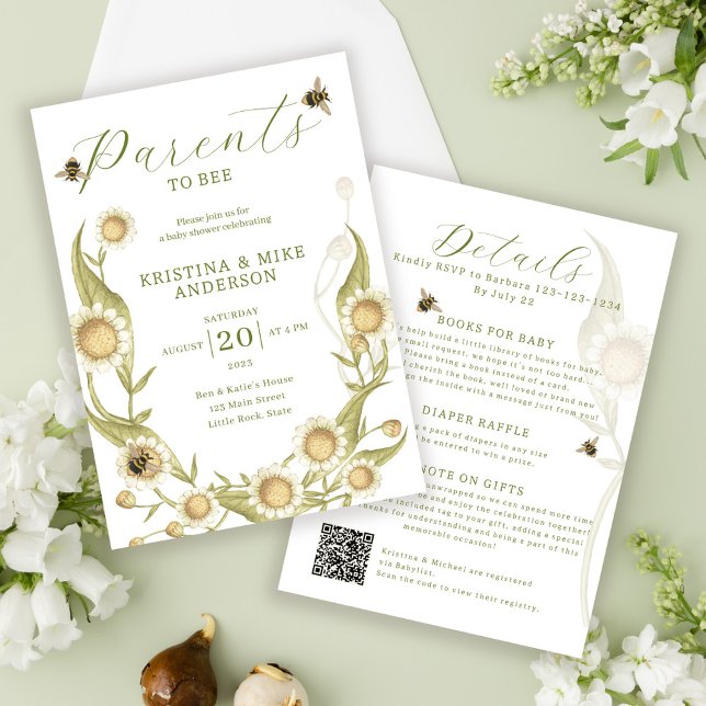 All in one Elternschaft zu QR Code Baby Shower Einladung (Von Creator hochgeladen)