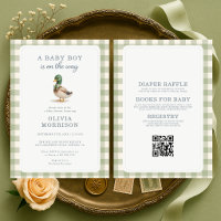 All in One Enten-Einladung zur Babyparty in Sage-G