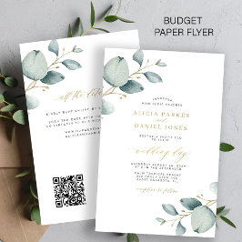All in one eucalyptus QR Code Hochzeitseinladung Flyer