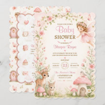 All-in-One Fairy Themed Baby Shower Invitation