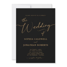 All in One Gold Calligraphy Elegante Black Wedding