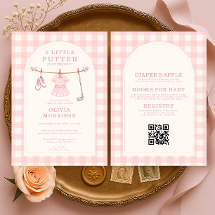 All in One Golf Little Putter Girl Baby Shower Einladung