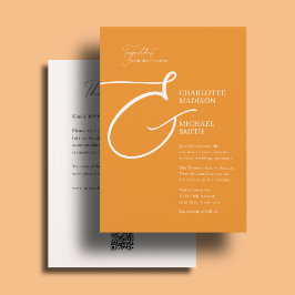 All In One Hochzeit Fetter Et-Zeichen Orange Einladung