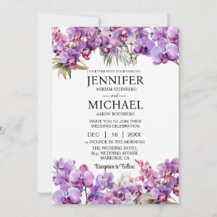 All in one Lila Orchids Hochzeitseinladungen Einladung