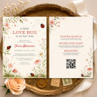 All in One Love Bug Ladybug Babyparty-Einladung