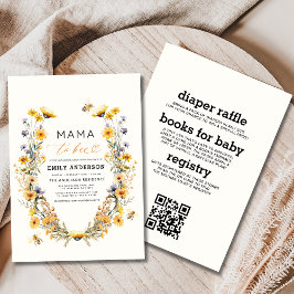 All in One Mama to Bee Wildblume Baby Shower Einladung