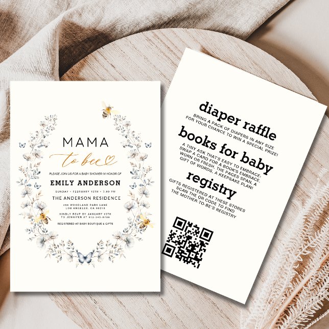 All in One Mama to Bee Wildblume Baby Shower Einladung (Von Creator hochgeladen)