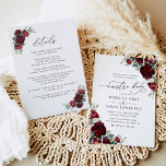 All in one Neustra Boda rustikale Hochzeit der Rot Einladung<br><div class="desc">Diese elegante Rustic Blooms Kollektion besticht durch farbenfrohe bordeauxrote Blumen mit grünen Blätter,  gepaart mit einer klassischen Serif & zartem Sans Schriftart in Schwarz,  mit einer staubigen Rose zurück und einem maßgeschneiderten Monogramm.</div>