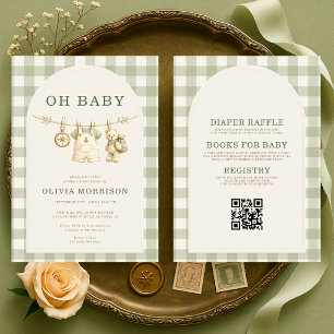 All in One Oh Baby Woodland Baby Shower Einladung
