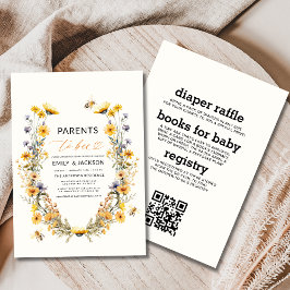 All in One Parters to Bee Wildblume Baby Shower Einladung