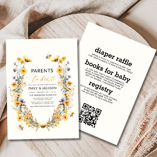 All in One Parters to Bee Wildblume Baby Shower Einladung