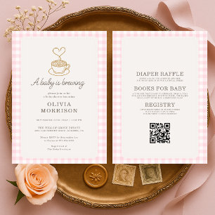 All in One Pink Baby Braut Baby Shower Einladung
