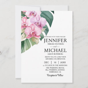 All in One Pink Orchids Hochzeitseinladungen Einladung