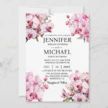 All in One Pink Orchids Hochzeitseinladungen