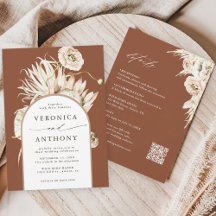 All in one Protea Pampas Grass Wedding Terracotta