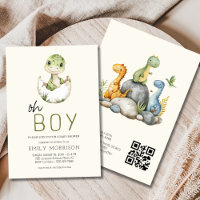 All in One QR Code Dinosaur Baby Boy Dusche