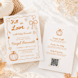 All In One QR Handgezeichnet Baby Shower zum Verli Einladung
