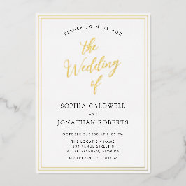 All in one Real Gold Calligrafy Wedding Folieneinladung