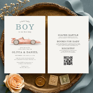 All-in-One-Rennwagen-Paar-Baby-Party Einladung