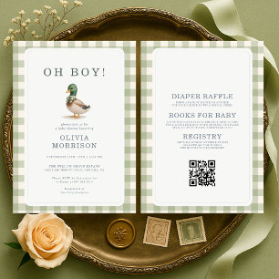 All in One Stockenten-Taufe Oh Boy Baby Shower Einladung