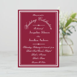 All in one UAWG Website E-Mail Burgundy Wedding Einladung