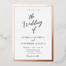All in One Wedding Black Calligraphy Rose Gold