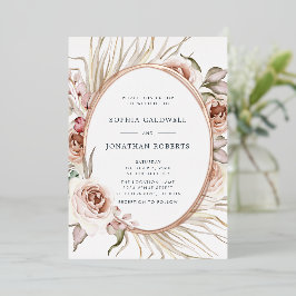 All in One Wedding Boho Floral Real Rose Gold Folieneinladung