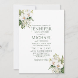 All in One White Orchids Hochzeitseinladungen Einladung