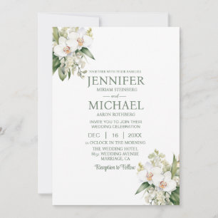 All in One White Orchids Hochzeitseinladungen Einladung