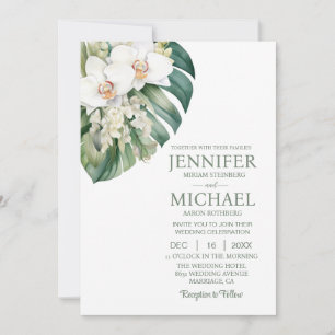 All in One White Orchids Hochzeitseinladungen Einladung
