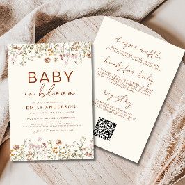 All in One Wildblume Baby in Bloom Baby Dusche Einladung