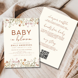 All in One Wildblume Baby in Bloom Baby Dusche Einladung