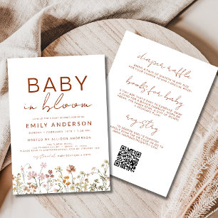 All in One Wildblume Baby in Bloom Baby Dusche Einladung
