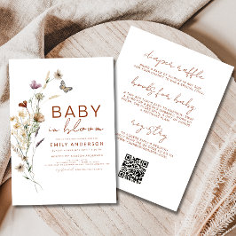 All in One Wildblume Baby in Bloom Baby Dusche Einladung