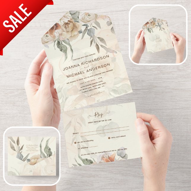All Inclusive Pampas Grass BOHO Wedding RSVP In One Einladung (Von Creator hochgeladen)