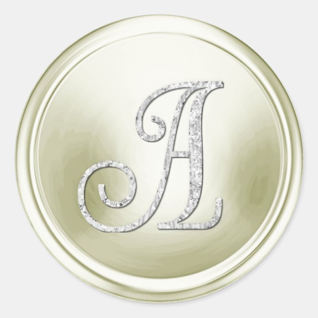 ALL INITIALS Silver Monogram 3 Off White Runder Aufkleber (Vorderseite)